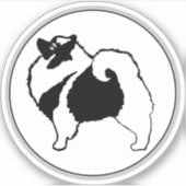 Keeshond Graphics - Niedliche Original Dog Art Aufkleber (Vorderseite)