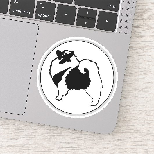 Keeshond Graphics - Niedliche Original Dog Art Aufkleber (Detail)