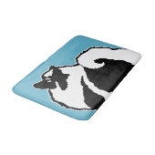 Keeshond Graphics - Niedliche Original Dog Art Badematte (Schrägansicht)