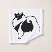 Keeshond Graphics - Niedliche Original Dog Art Badhandtuch Set (Waschlappen)