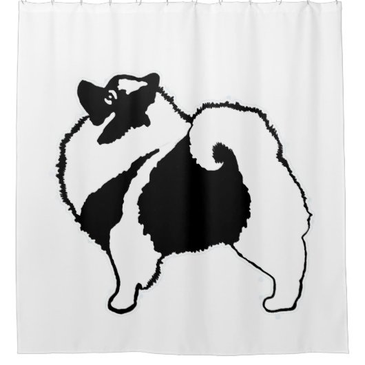 Keeshond Graphics - Niedliche Original Dog Art Duschvorhang (Vorderseite)