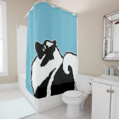 Keeshond Graphics - Niedliche Original Dog Art Duschvorhang (Beispiel)