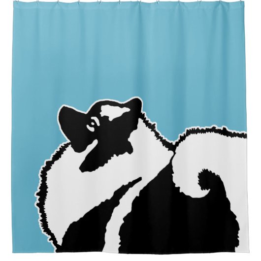 Keeshond Graphics - Niedliche Original Dog Art Duschvorhang (Vorderseite)