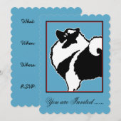 Keeshond Graphics - Niedliche Original Dog Art Einladung (Vorne/Hinten)