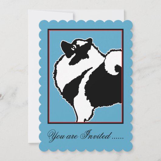 Keeshond Graphics - Niedliche Original Dog Art Einladung (Vorderseite)