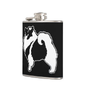 Keeshond Graphics - Niedliche Original Dog Art Flachmann (Links)