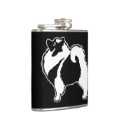 Keeshond Graphics - Niedliche Original Dog Art Flachmann (Rechts)