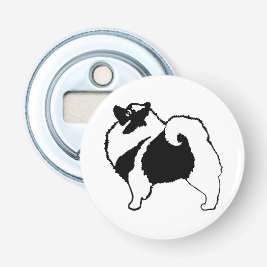 Keeshond Graphics - Niedliche Original Dog Art Flaschenöffner (Vorderseite)