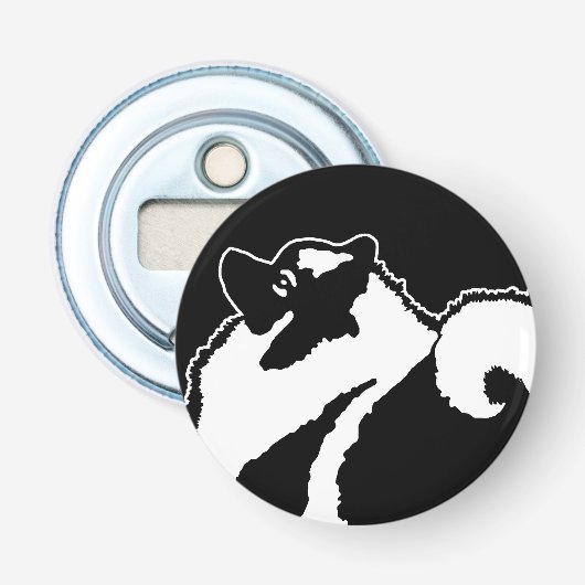 Keeshond Graphics - Niedliche Original Dog Art Flaschenöffner (Vorderseite)