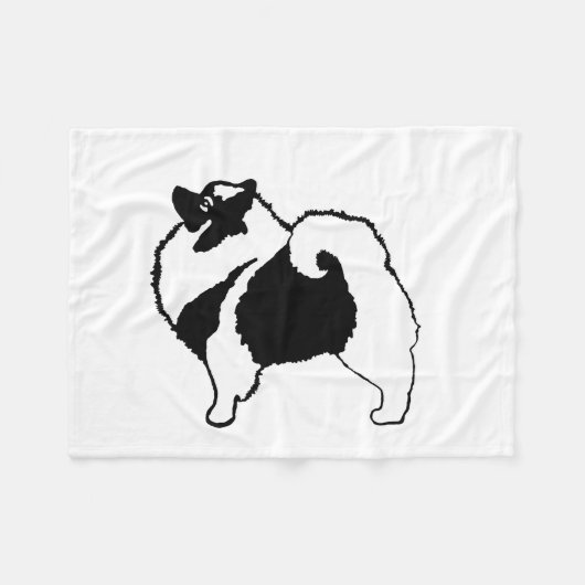 Keeshond Graphics - Niedliche Original Dog Art Fleecedecke (Vorderseite (Horizontal))