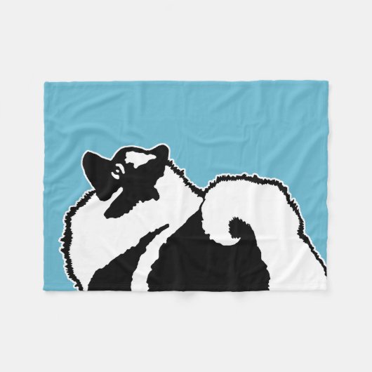 Keeshond Graphics - Niedliche Original Dog Art Fleecedecke (Vorderseite (Horizontal))