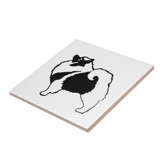 Keeshond Graphics - Niedliche Original Dog Art Fliese (Seite)