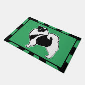 Keeshond Graphics - Niedliche Original Dog Art Fußmatte (Schrägansicht)