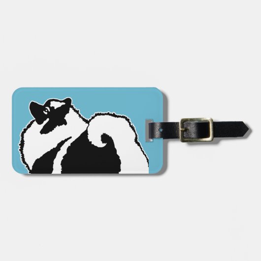 Keeshond Graphics - Niedliche Original Dog Art Gepäckanhänger (Vorderseite horizontal)