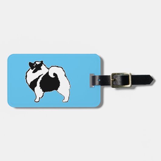 Keeshond Graphics - Niedliche Original Dog Art Gepäckanhänger (Vorderseite horizontal)