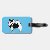 Keeshond Graphics - Niedliche Original Dog Art Gepäckanhänger (Rückseite horizontal)