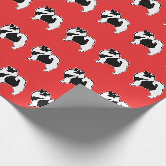 Keeshond Graphics - Niedliche Original Dog Art Geschenkpapier (Ecke)
