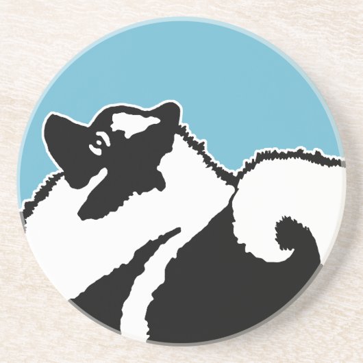 Keeshond Graphics - Niedliche Original Dog Art Getränkeuntersetzer (Vorne)