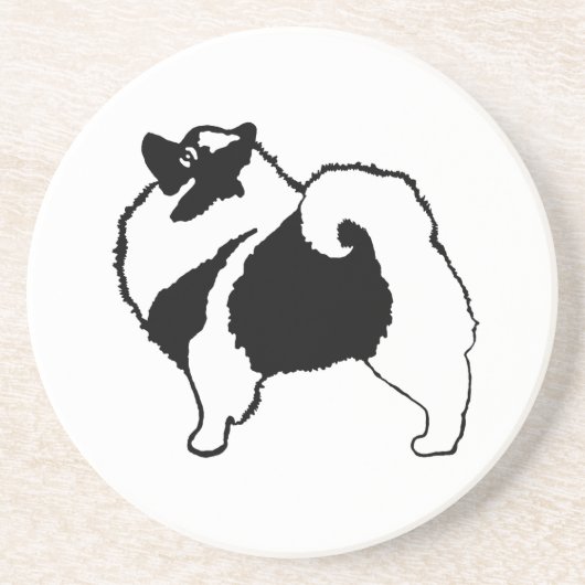 Keeshond Graphics - Niedliche Original Dog Art Getränkeuntersetzer (Vorne)