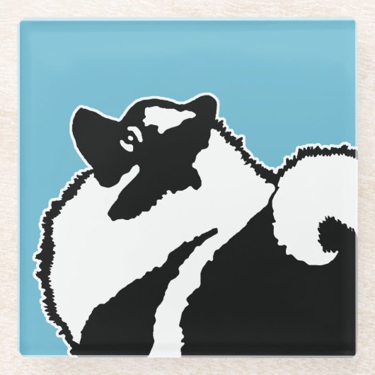 Keeshond Graphics - Niedliche Original Dog Art Glasuntersetzer (Vorderseite)