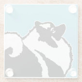 Keeshond Graphics - Niedliche Original Dog Art Glasuntersetzer (Rückseite)