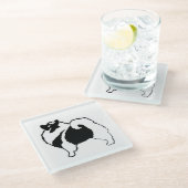 Keeshond Graphics - Niedliche Original Dog Art Glasuntersetzer (Schrägansicht)