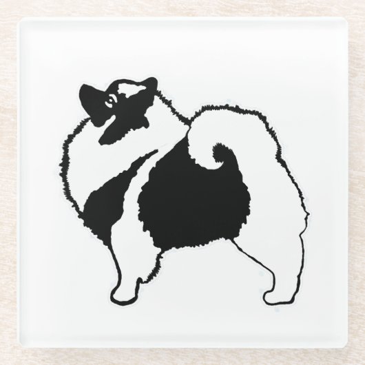 Keeshond Graphics - Niedliche Original Dog Art Glasuntersetzer (Vorderseite)