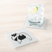 Keeshond Graphics - Niedliche Original Dog Art Glasuntersetzer (Schrägansicht)