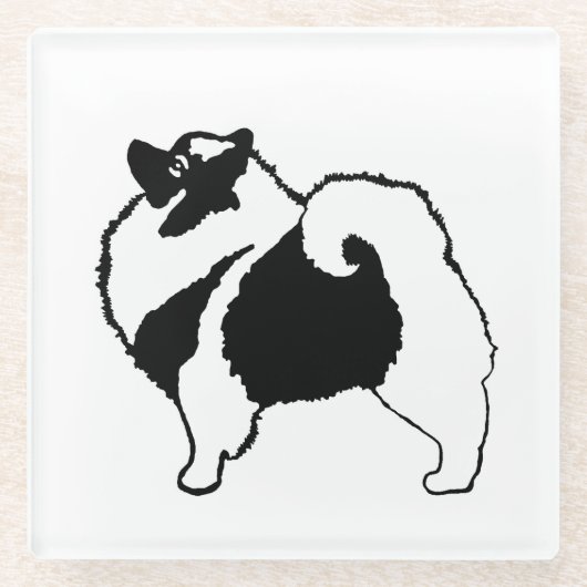 Keeshond Graphics - Niedliche Original Dog Art Glasuntersetzer (Vorderseite)
