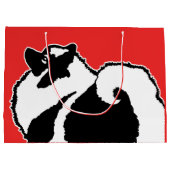 Keeshond Graphics - Niedliche Original Dog Art Große Geschenktüte (Rückseite)