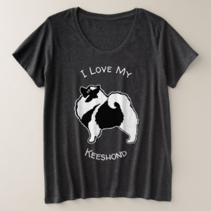 Keeshond Graphics - Niedliche Original Dog Art Große Größe T-Shirt