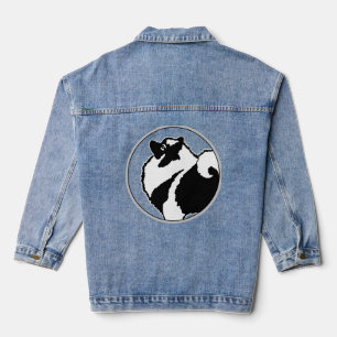 Keeshond Graphics - Niedliche Original Dog Art Jeansjacke