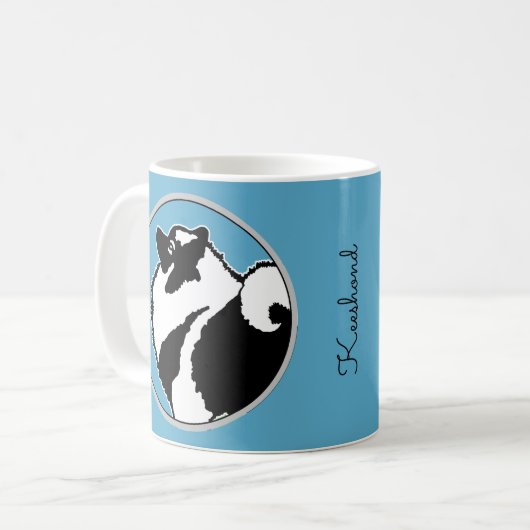 Keeshond Graphics - Niedliche Original Dog Art Kaffeetasse (Vorderseite Links)