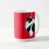 Keeshond Graphics - Niedliche Original Dog Art Kaffeetasse (VorderseiteRechts)