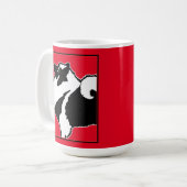 Keeshond Graphics - Niedliche Original Dog Art Kaffeetasse (Vorderseite Links)
