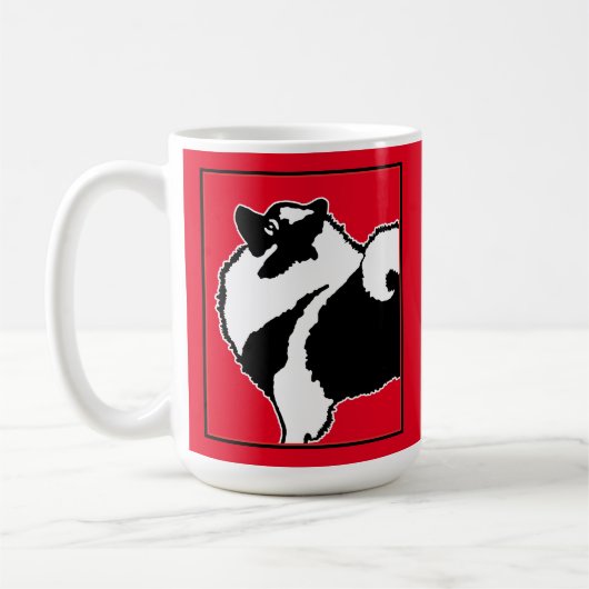 Keeshond Graphics - Niedliche Original Dog Art Kaffeetasse (Links)