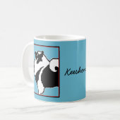 Keeshond Graphics - Niedliche Original Dog Art Kaffeetasse (Vorderseite Links)