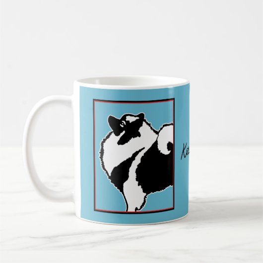 Keeshond Graphics - Niedliche Original Dog Art Kaffeetasse (Links)