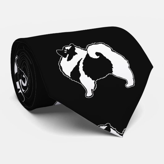 Keeshond Graphics - Niedliche Original Dog Art Krawatte (Gerollt)