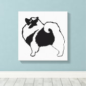 Keeshond Graphics - Niedliche Original Dog Art Leinwanddruck (Insitu (Holzboden))