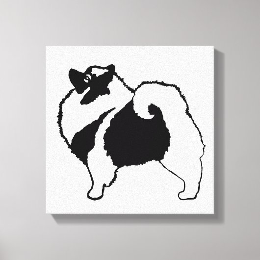 Keeshond Graphics - Niedliche Original Dog Art Leinwanddruck (Vorderseite)