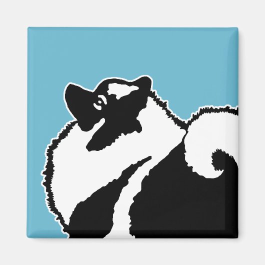 Keeshond Graphics - Niedliche Original Dog Art Magnet (Vorne)