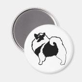 Keeshond Graphics - Niedliche Original Dog Art Magnet (Vorderseite/Rückseite)