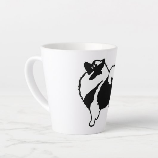 Keeshond Graphics - Niedliche Original Dog Art Milchtasse (Linke Ecke)