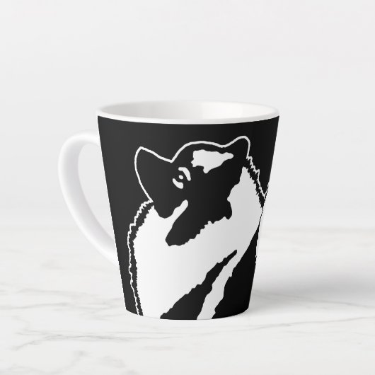 Keeshond Graphics - Niedliche Original Dog Art Milchtasse (Linke Ecke)