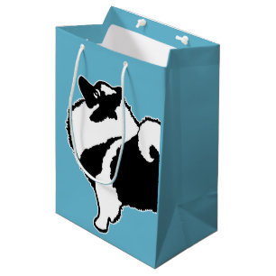 Keeshond Graphics - Niedliche Original Dog Art Mittlere Geschenktüte