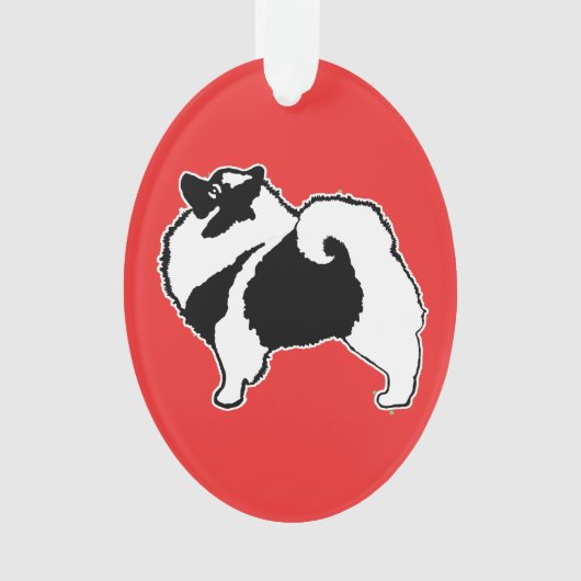 Keeshond Graphics - Niedliche Original Dog Art Ornament (Vorderseite)