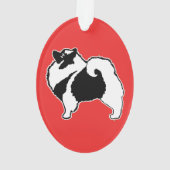 Keeshond Graphics - Niedliche Original Dog Art Ornament (Rückseite)