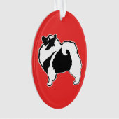 Keeshond Graphics - Niedliche Original Dog Art Ornament (Vorderseite)