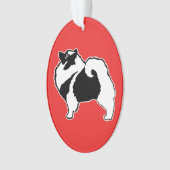 Keeshond Graphics - Niedliche Original Dog Art Ornament (Vorderseite)